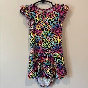 Bums & Roses Colorful Leopard Print Romper Dress